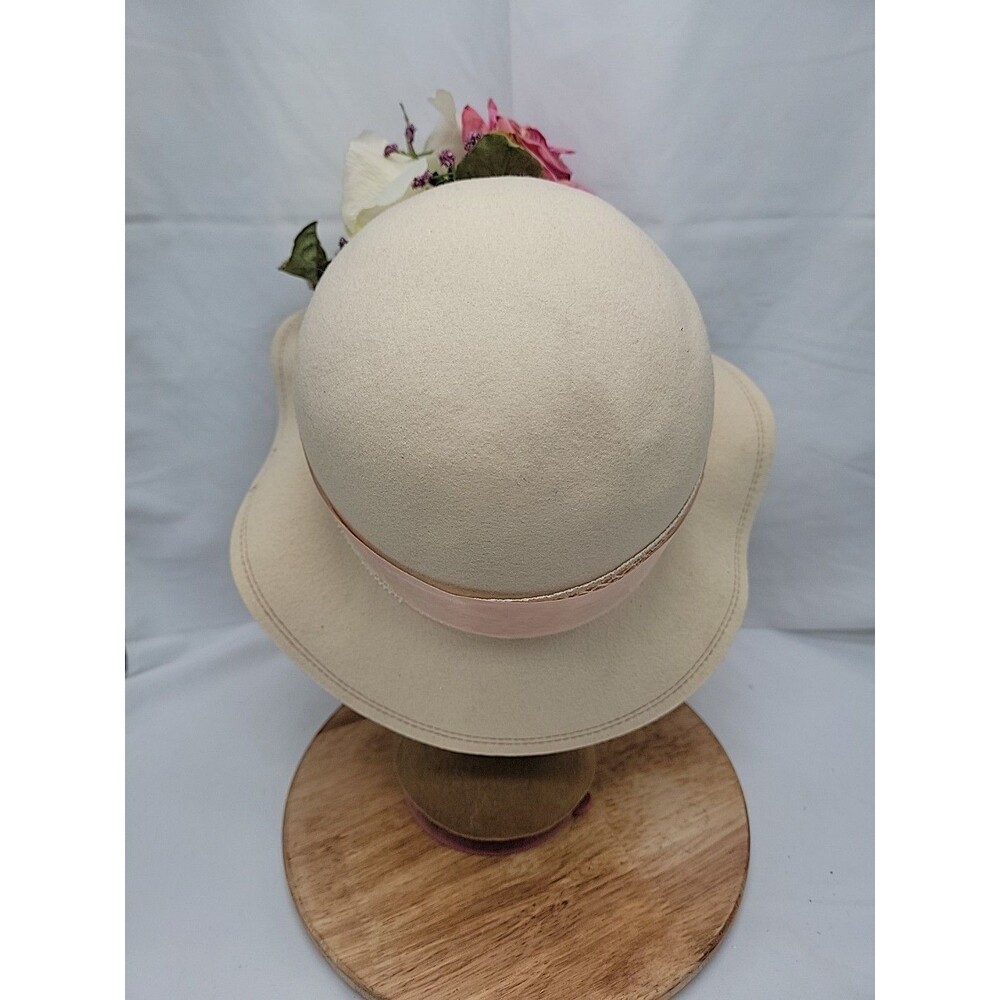 Womens Betmar New York Cloche Bucket Type Hat With Florals One Size - Picture 3 of 6